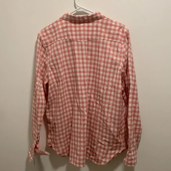 NWT - Ralph Lauren long sleeve button down pink & white checkered pattern. - Picture 2 of 4